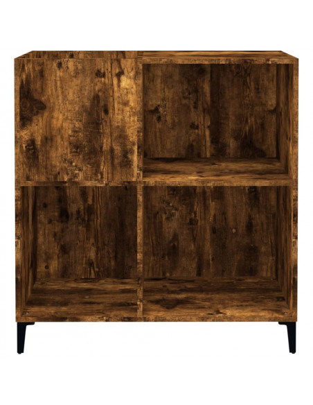 Mobile Porta Dischi Rovere Fumo 84,5x38x89 cm Legno Multistrato
