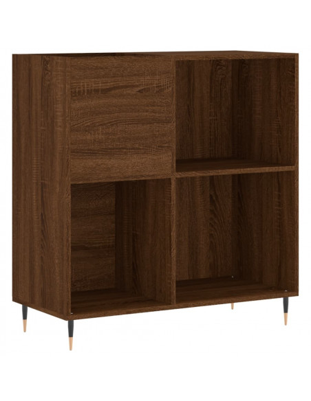 Mobile Porta Dischi Rovere Marrone 84,5x38x89 Legno Multistrato