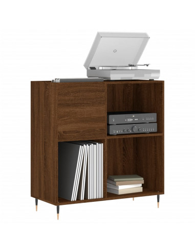 Mobile Porta Dischi Rovere Marrone 84,5x38x89 Legno Multistrato