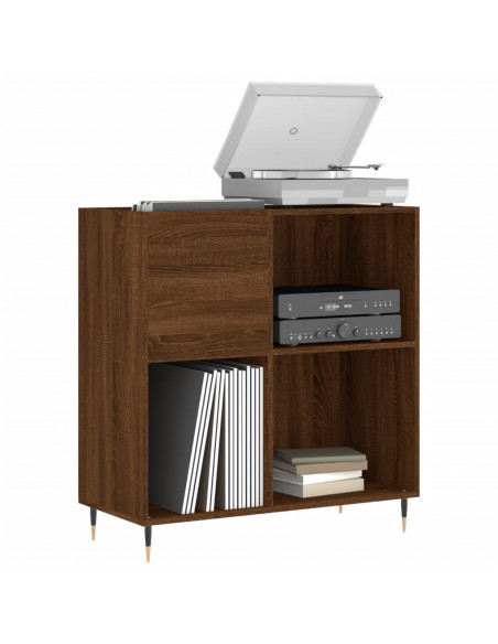 Mobile Porta Dischi Rovere Marrone 84,5x38x89 Legno Multistrato