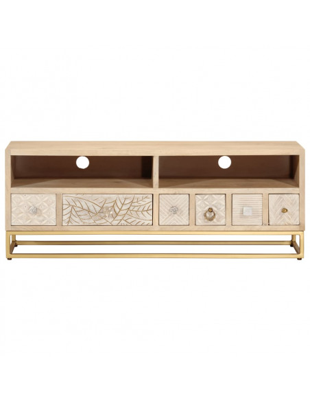 Mobile Porta TV 110x30x40 cm in Legno Massello di Mango e Ferro