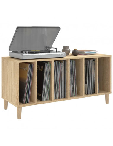 Mobile Porta Dischi Rovere Sonoma 100x38x48cm Legno Multistrato