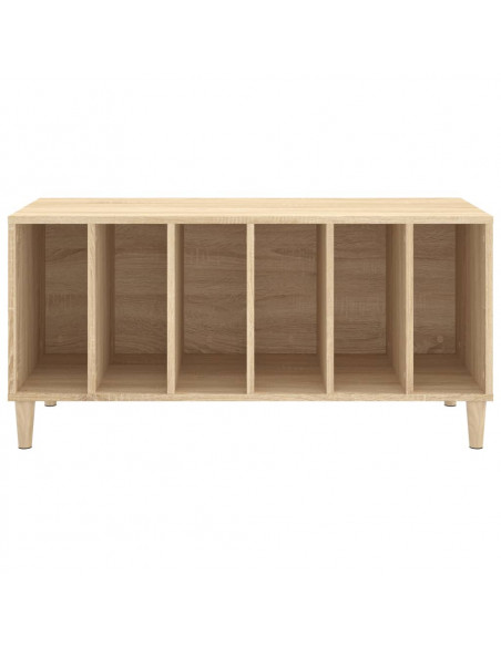 Mobile Porta Dischi Rovere Sonoma 100x38x48cm Legno Multistrato