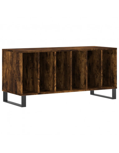Mobile Porta Dischi Rovere Fumo 100x38x48 cm Legno Multistrato