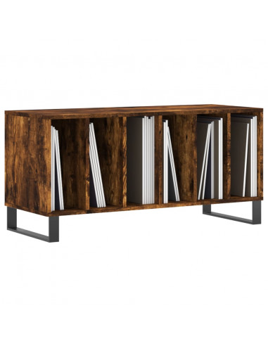 Mobile Porta Dischi Rovere Fumo 100x38x48 cm Legno Multistrato