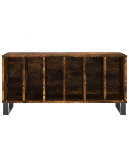 Mobile Porta Dischi Rovere Fumo 100x38x48 cm Legno Multistrato
