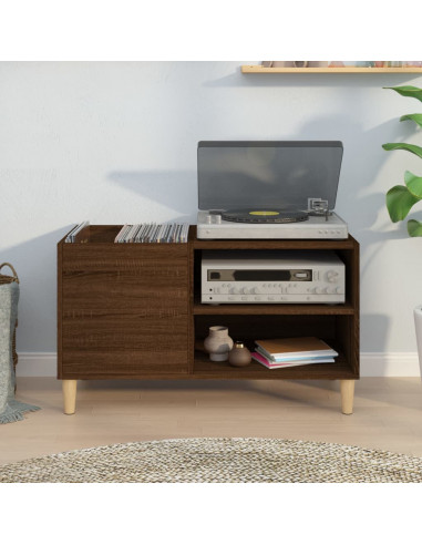 Mobile Porta Dischi Rovere Marrone 84,5x38x48 Legno Multistrato