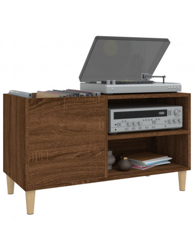 Mobile Porta Dischi Rovere Marrone 84,5x38x48 Legno Multistrato