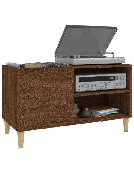Mobile Porta Dischi Rovere Marrone 84,5x38x48 Legno Multistrato