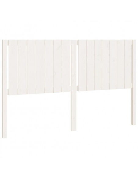 Testiera per Letto Bianca 165,5x4x100 cm Legno Massello di Pino