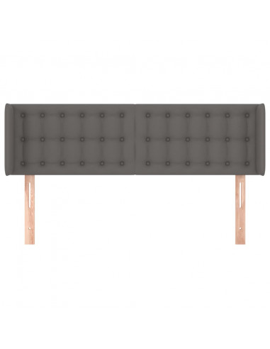 Testiera ad Orecchio Grigio 147x16x78/88 cm in Similpelle