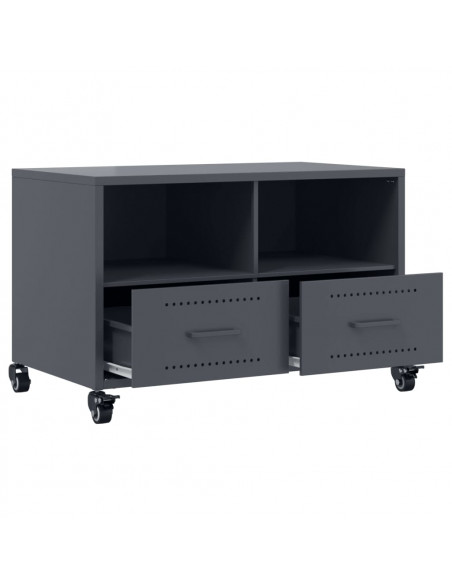 Mobile TV Antracite 68x39x43,5 cm in Acciaio Laminato a Freddo