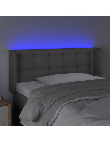 Testiera a LED Grigio 83x16x78/88 cm in Similpelle