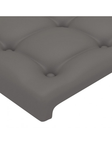 Testiera a LED Grigio 83x16x78/88 cm in Similpelle