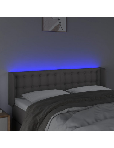 Testiera a LED Grigio 147x16x78/88 cm in Similpelle