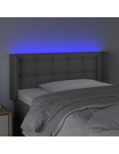 Testiera a LED Grigio 103x16x78/88 cm in Similpelle