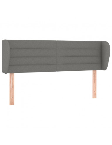 Testiera ad Orecchio Grigio Scuro 147x23x78/88 cm in Tessuto