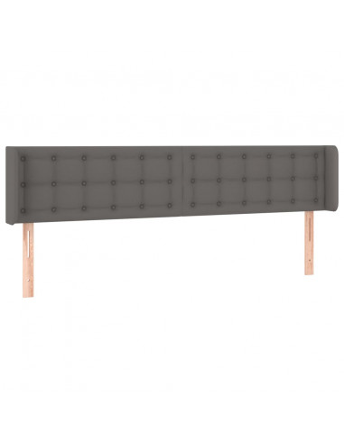 Testiera a LED Grigio 163x16x78/88 cm in Similpelle