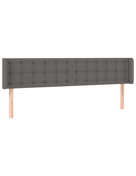 Testiera a LED Grigio 163x16x78/88 cm in Similpelle