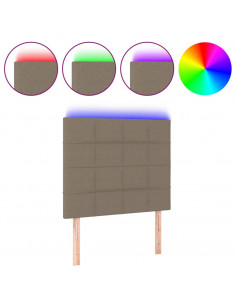 Testiera a LED tortora 90x5x118/128 cm in Tessuto 2