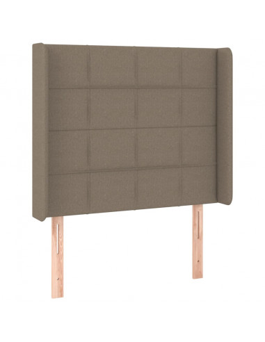 Testiera ad Orecchio Tortora 93x16x118/128 cm in Tessuto