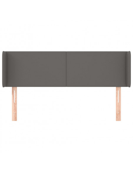 Testiera ad Orecchio Grigio 147x16x78/88 cm in Similpelle