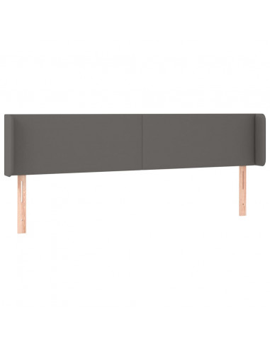 Testiera a LED Grigio 163x16x78/88 cm in Similpelle