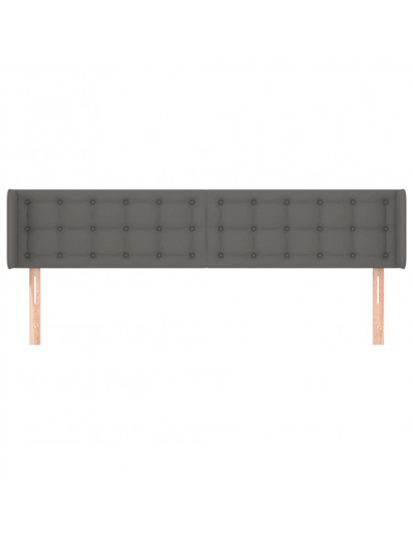 Testiera ad Orecchio Grigia 183x16x78/88 cm in Similpelle