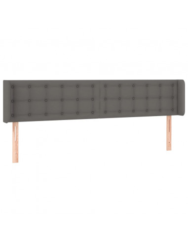 Testiera a LED Grigia 183x16x78/88 cm in Similpelle