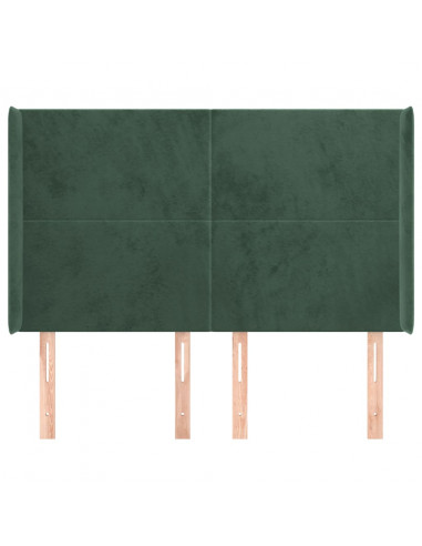 Testiera ad Orecchio Verde Scuro 147x23x118/128cm in Velluto