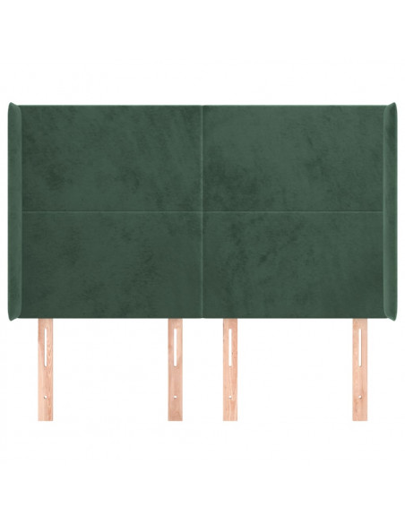 Testiera ad Orecchio Verde Scuro 147x23x118/128cm in Velluto