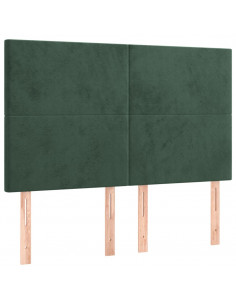 Testiere 4 pz Verde Scuro 72x5x78/88 cm in Velluto 2