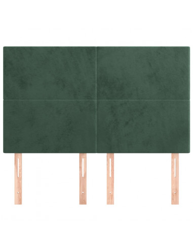 Testiere 4 pz Verde Scuro 72x5x78/88 cm in Velluto