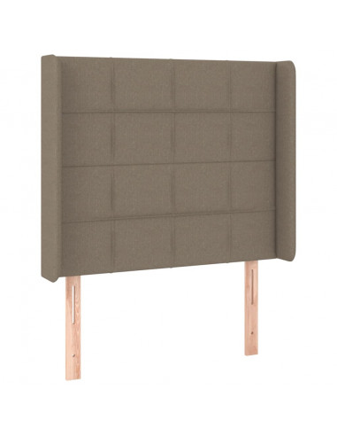 Testiera a LED tortora 93x16x118/128 cm in Tessuto