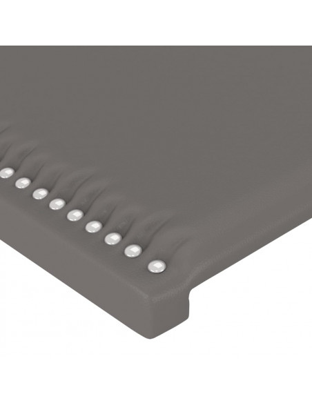 Testiera a LED Grigio 83x16x78/88 cm in Similpelle