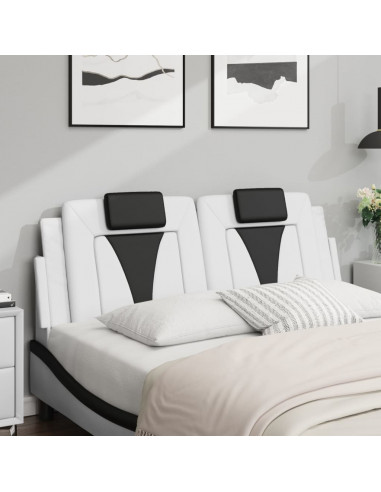 Cuscino Testiera Nero e Bianco 120 cm in Similpelle