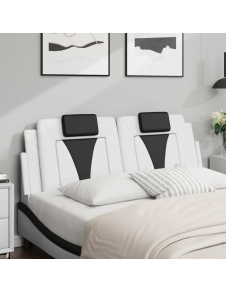 Cuscino Testiera Nero e Bianco 120 cm in Similpelle