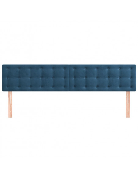 Testiera 2 pz Blu scuro 90x5x78/88 cm in Velluto