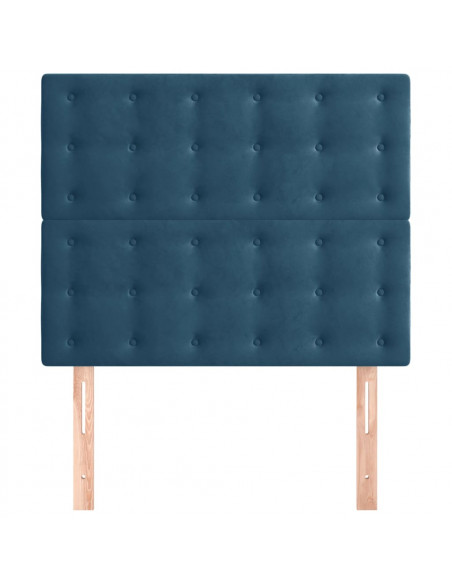 Testiera 2 pz Blu scuro 90x5x78/88 cm in Velluto