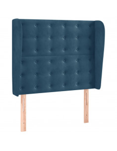 Testiera ad Orecchio Blu Scuro 93x23x118/128 cm in Velluto 2