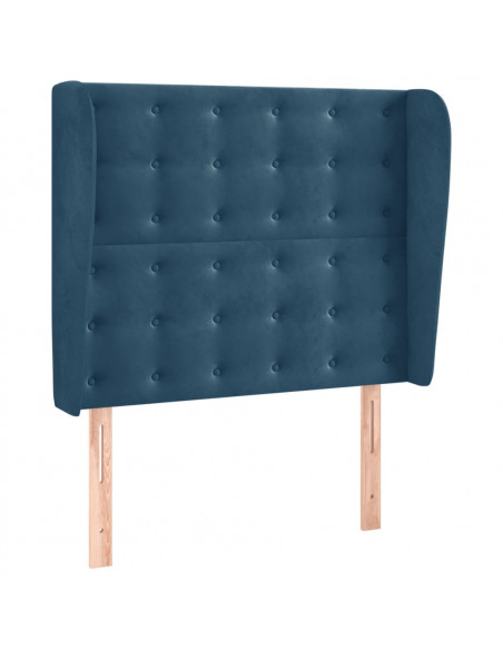 Testiera ad Orecchio Blu Scuro 93x23x118/128 cm in Velluto