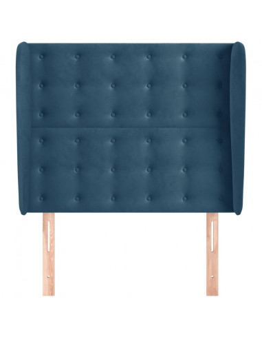Testiera ad Orecchio Blu Scuro 93x23x118/128 cm in Velluto