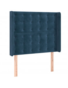 Testiera ad Orecchio Blu Scuro 93x16x118/128 cm in Velluto 2