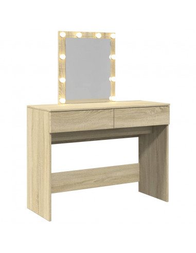 Toeletta con LED Rovere Sonoma 100x40x130 cm