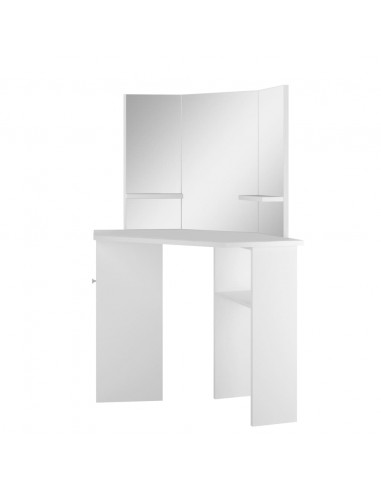 Toeletta Tavolino da Trucco ad Angolo Bianco