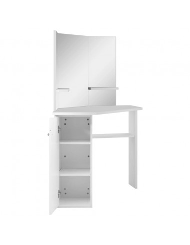 Toeletta Tavolino da Trucco ad Angolo Bianco