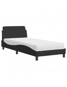 Letto con Materasso Nero 90x200 cm in Velluto 2