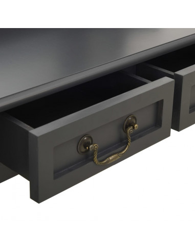 Tavolo da Trucco con Sgabello Grigio 80x69x141 cm Legno Paulownia