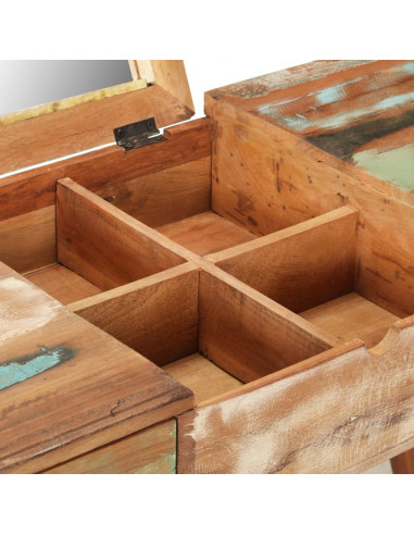 Tavolo da Trucco con Specchio 112x45x76 cm Massello di Recupero