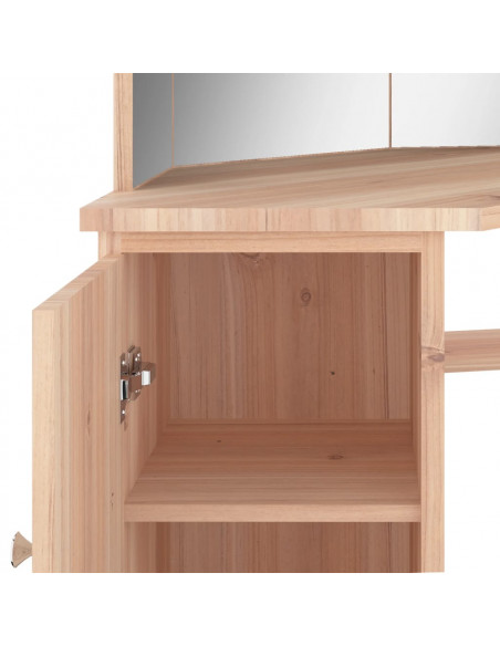 Tavolino da Trucco Angolare con LED Rovere 111x54x141,5 cm